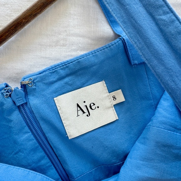 Aje Square Neckline Blue Mini Dress Size AU 8 (US 4 / small) - Picture 7 of 7